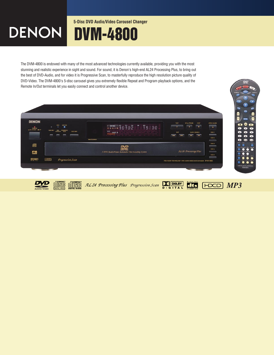 Denon DVM-4800 User Manual | 2 pages