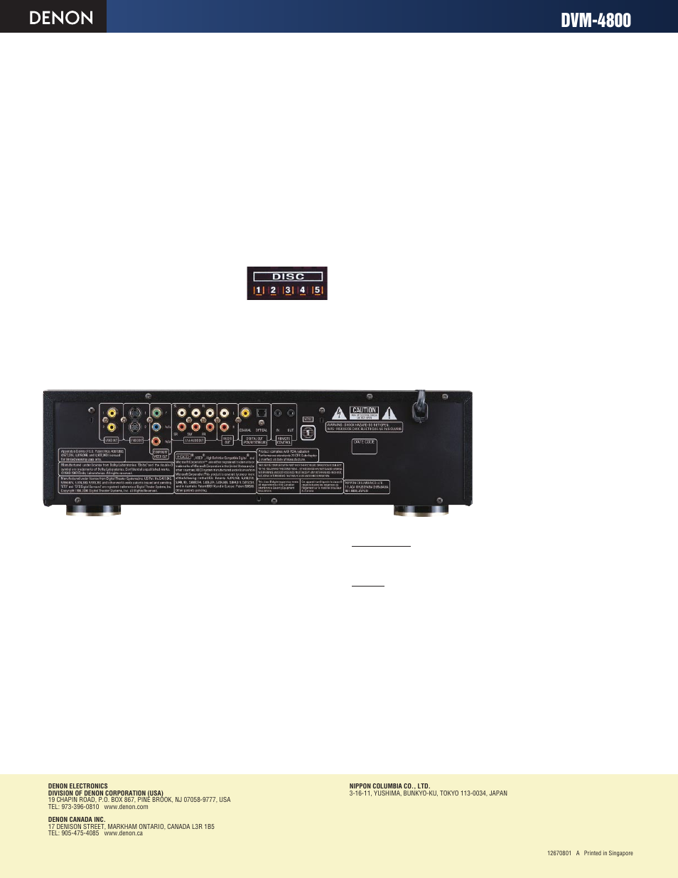 Dvm-4800 | Denon DVM-4800 User Manual | Page 2 / 2