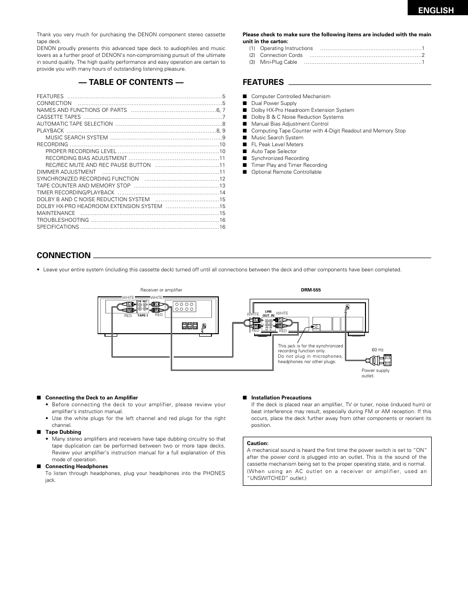 Denon DRM-555 User Manual | Page 5 / 22