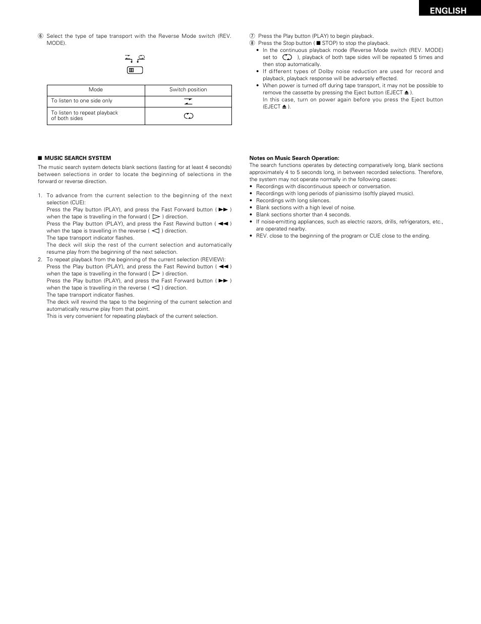 English | Denon DRM-555 User Manual | Page 9 / 22