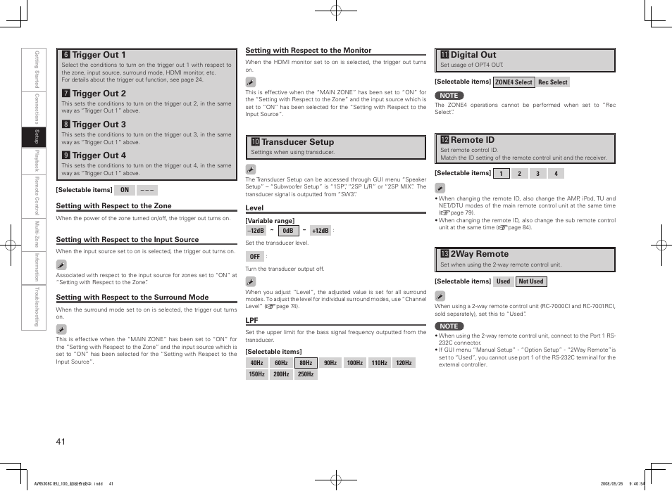 Denon AV SURROUND RECEIVER AVR-5308CI User Manual | Page 44 / 132