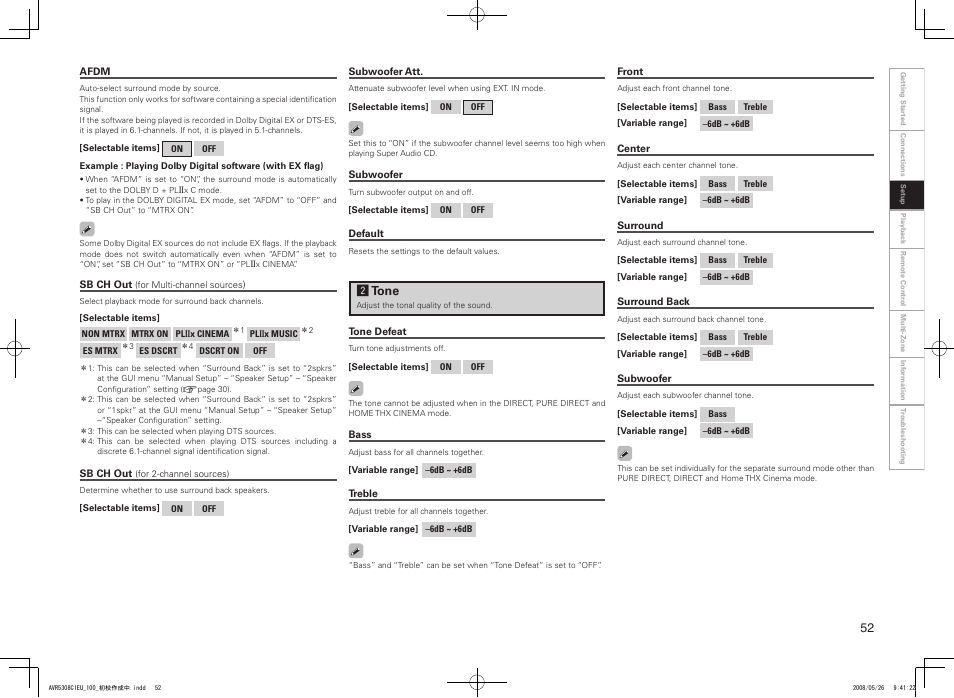 Stone | Denon AV SURROUND RECEIVER AVR-5308CI User Manual | Page 55 / 132