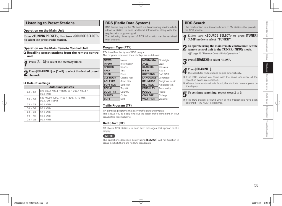 Denon AV SURROUND RECEIVER AVR-5308CI User Manual | Page 61 / 132