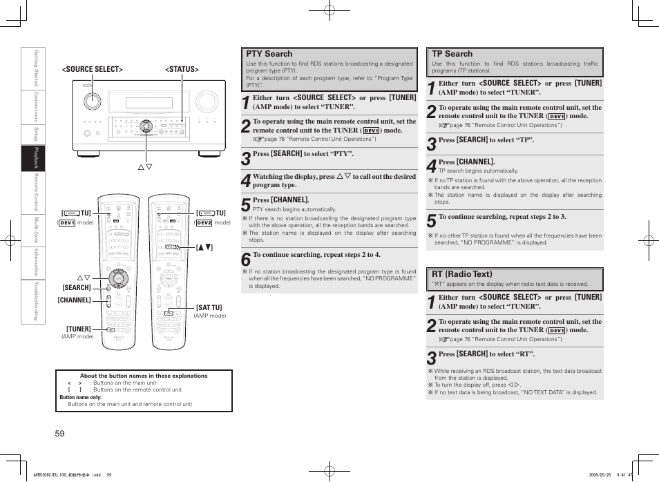 Denon AV SURROUND RECEIVER AVR-5308CI User Manual | Page 62 / 132