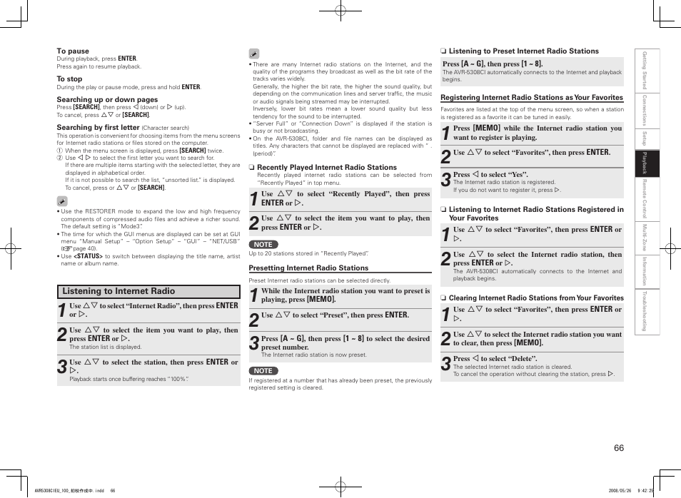 Denon AV SURROUND RECEIVER AVR-5308CI User Manual | Page 69 / 132