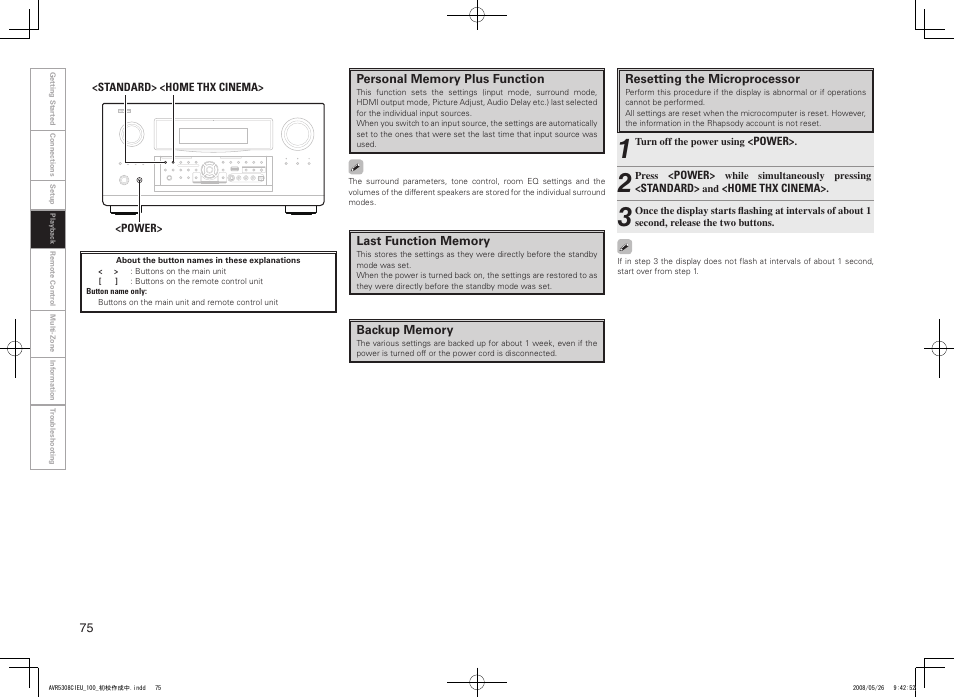 Denon AV SURROUND RECEIVER AVR-5308CI User Manual | Page 78 / 132