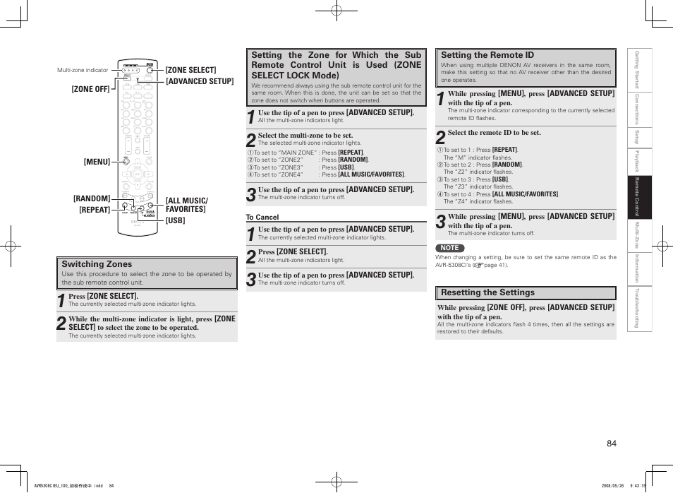 Denon AV SURROUND RECEIVER AVR-5308CI User Manual | Page 87 / 132