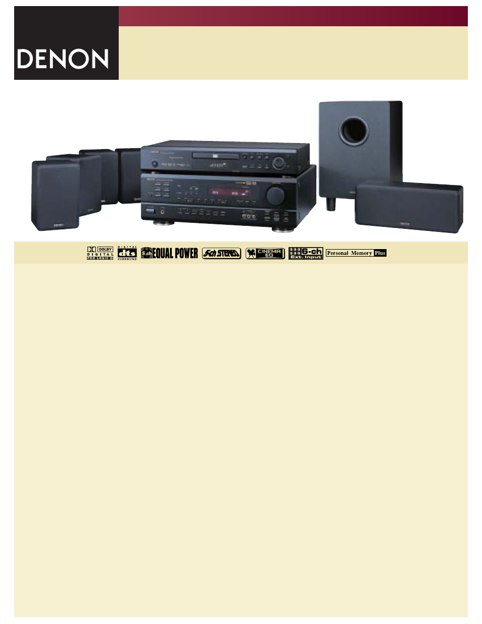 Denon DHT-483DVD User Manual | 2 pages