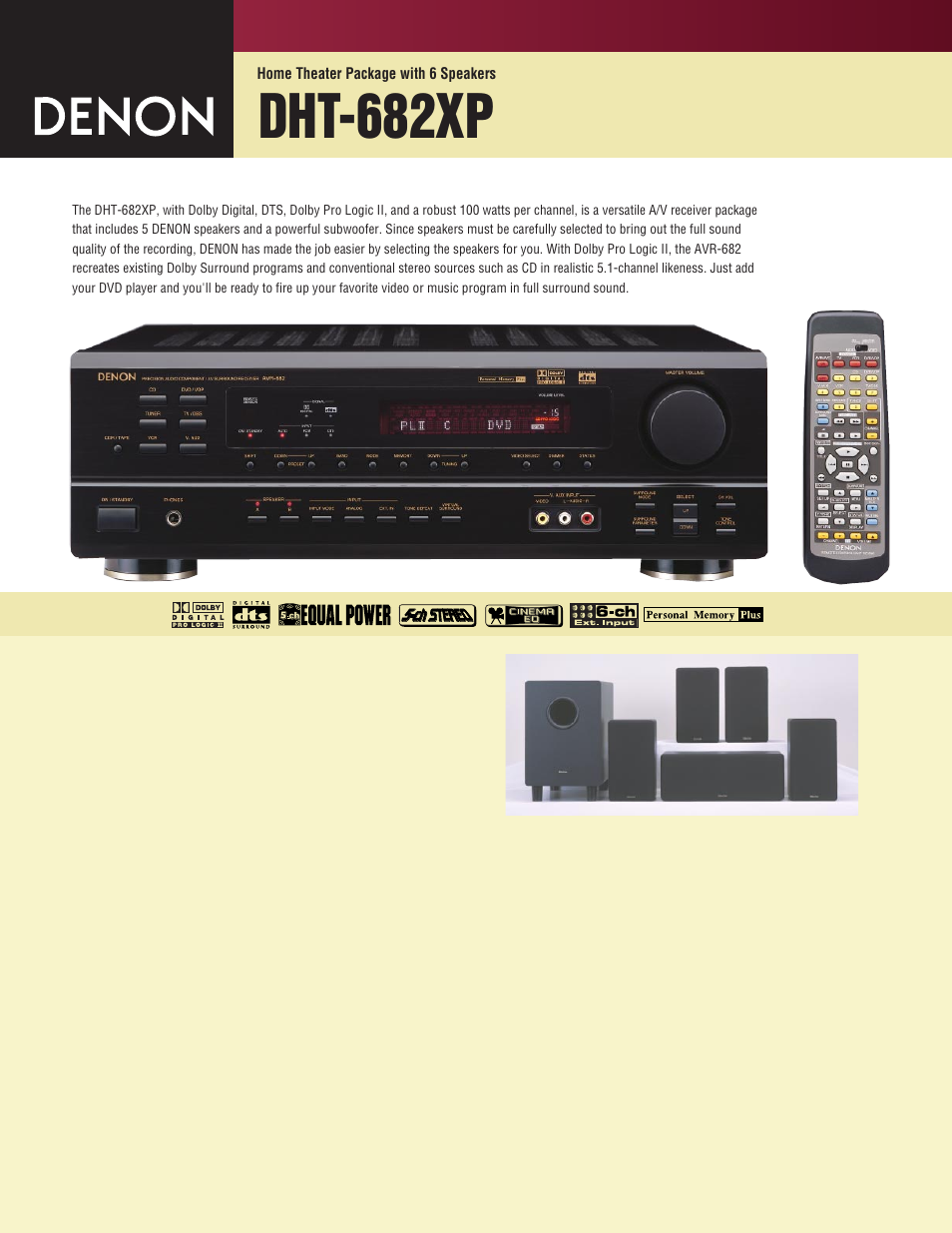 Denon DHT-682XP User Manual | 2 pages
