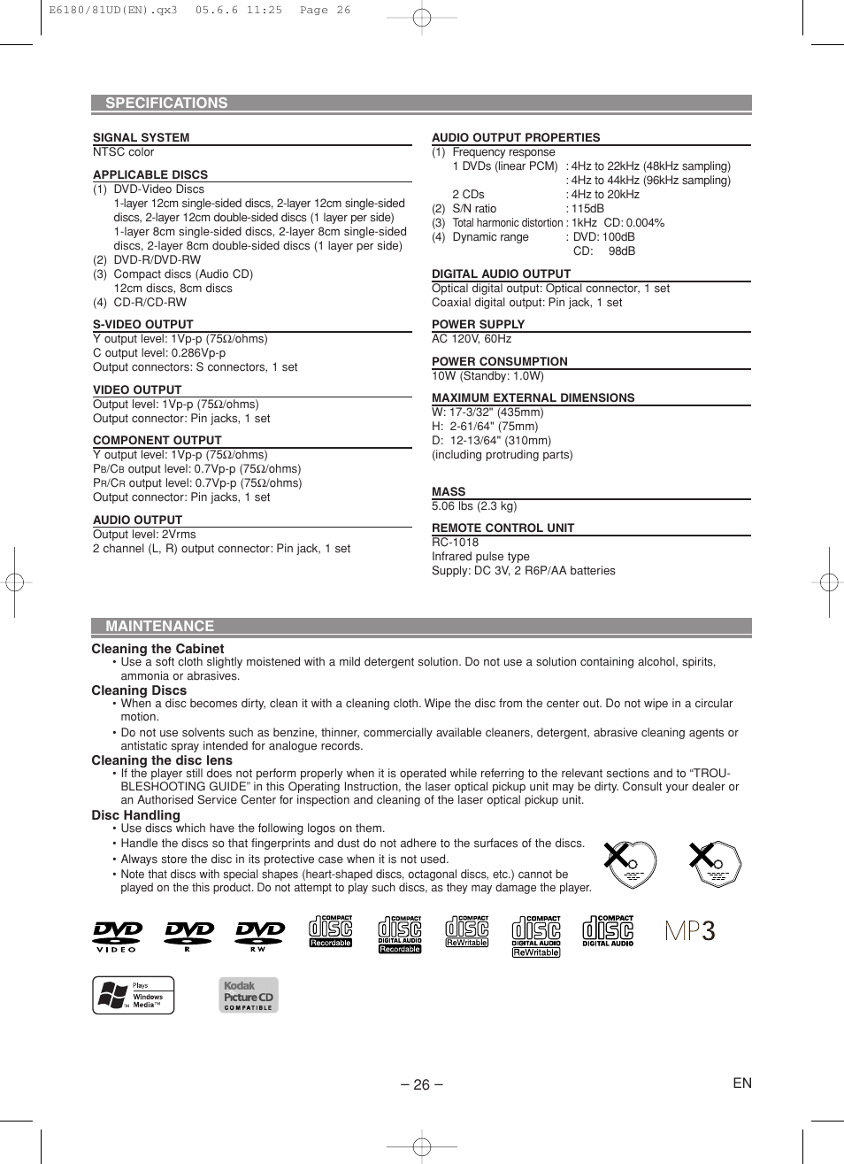 Denon DVD-1720 User Manual | Page 26 / 54