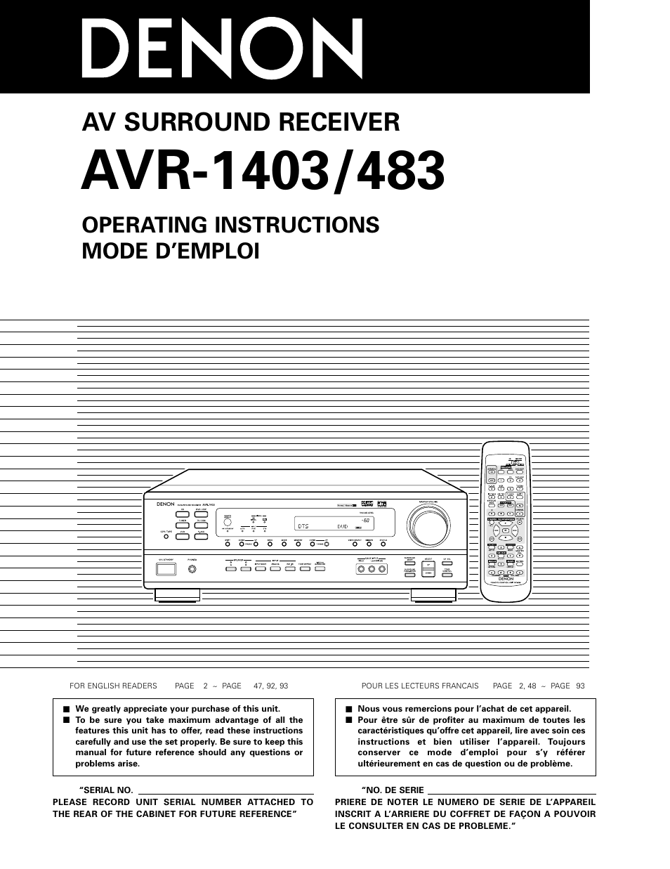 Denon 483 User Manual | 55 pages