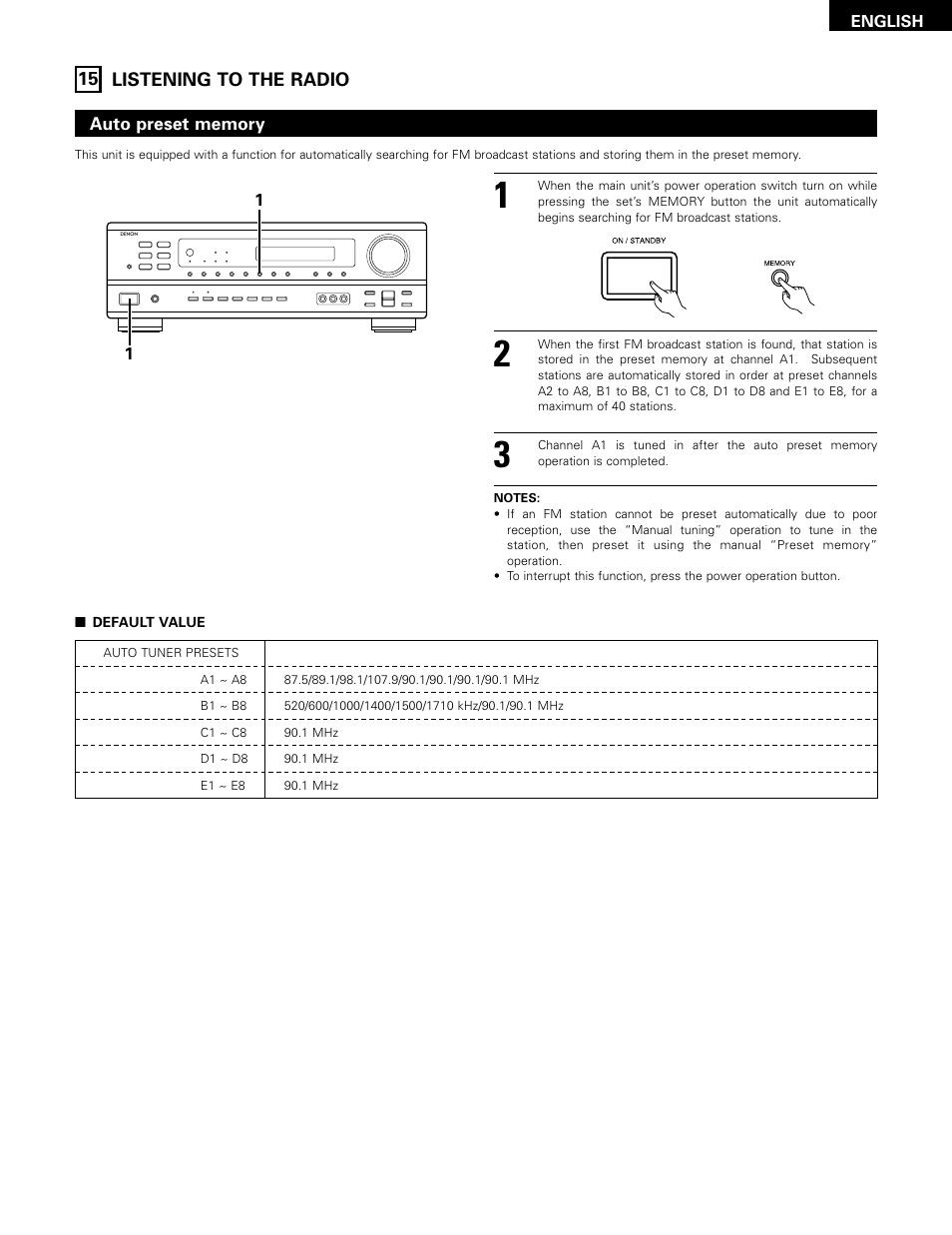 Listening to tuner | Denon 483 User Manual | Page 39 / 55