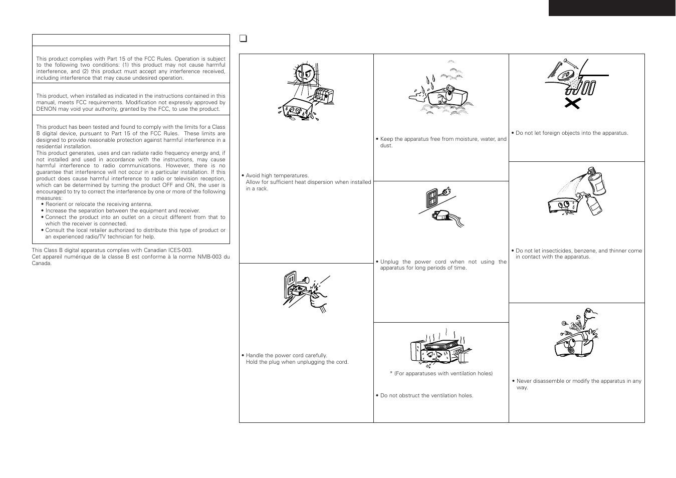 English | Denon AVR-487 User Manual | Page 3 / 52