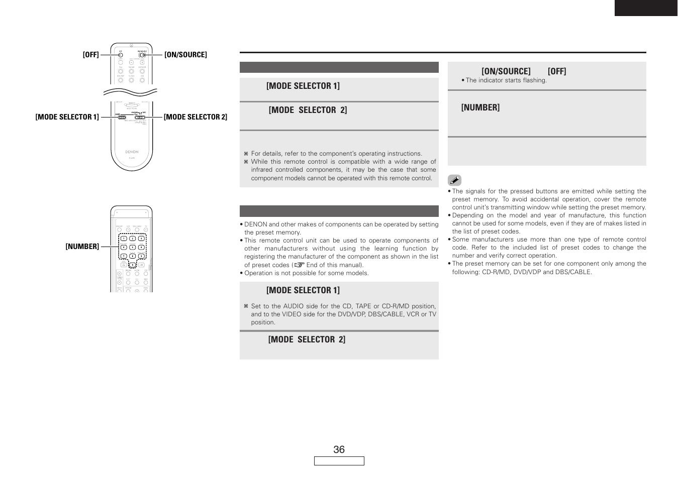 Operating the remote control unit | Denon AVR-487 User Manual | Page 39 / 52