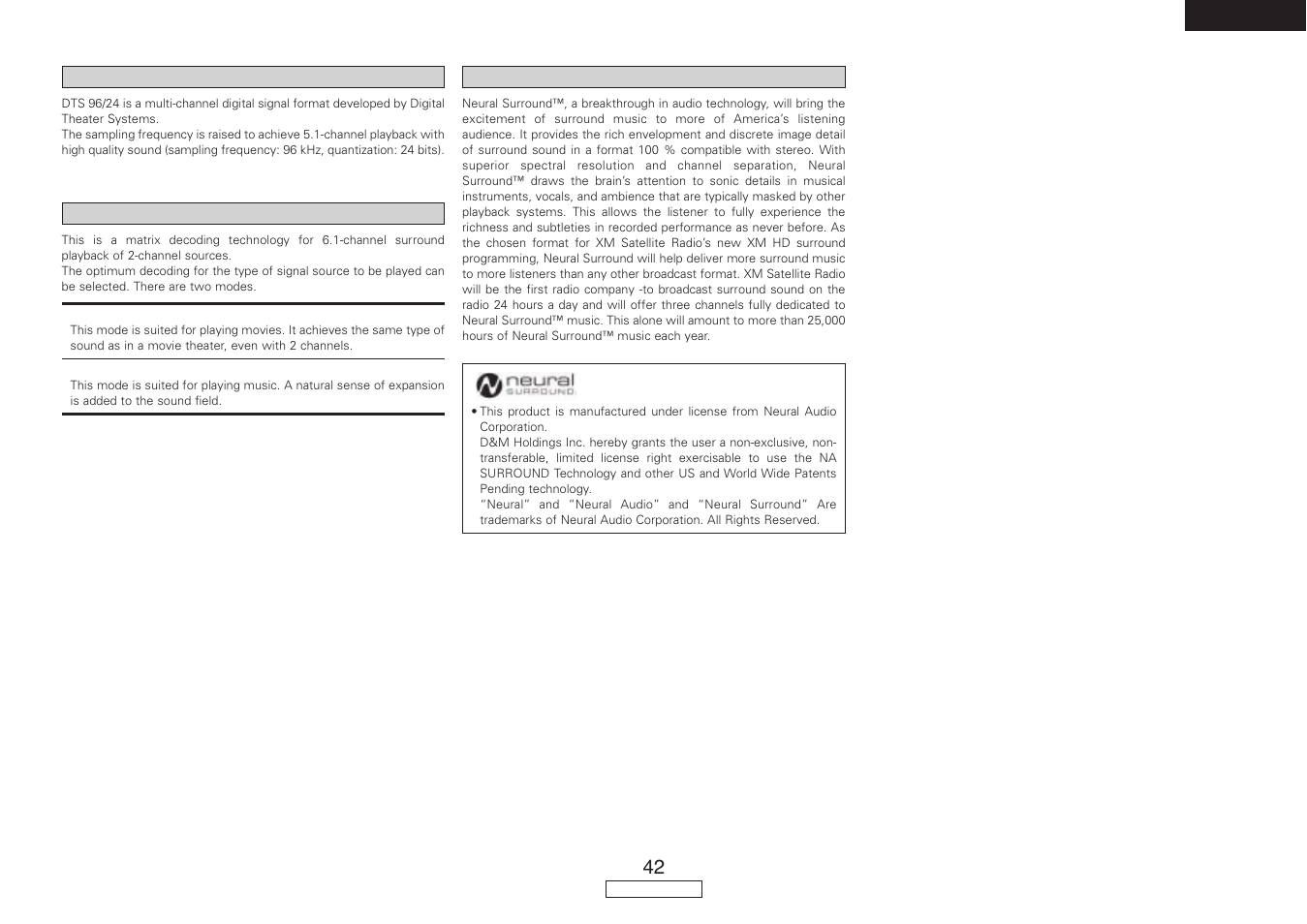 Denon AVR-487 User Manual | Page 45 / 52