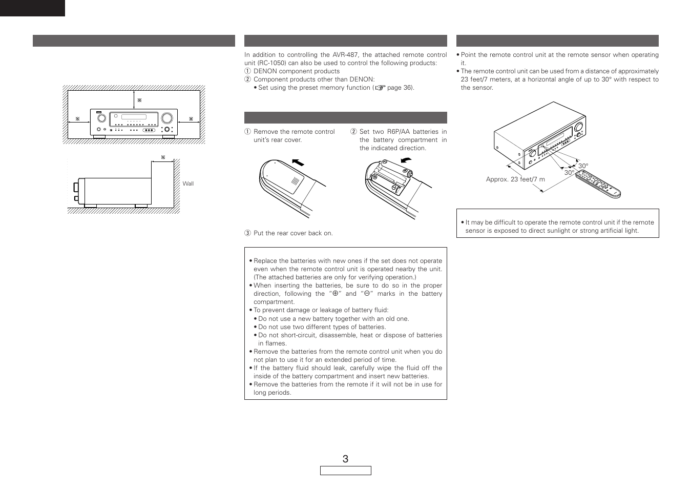 Denon AVR-487 User Manual | Page 6 / 52