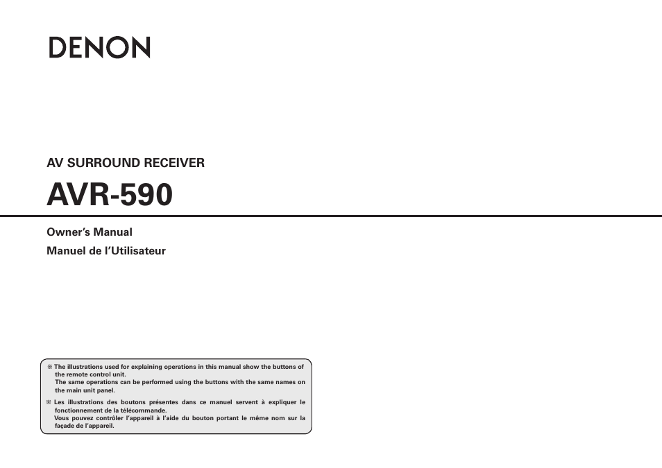 Denon AVR-590 User Manual | 67 pages