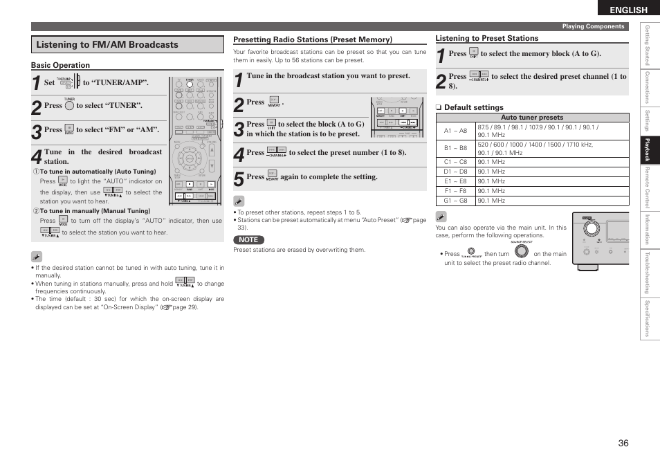 Denon AVR-590 User Manual | Page 39 / 67