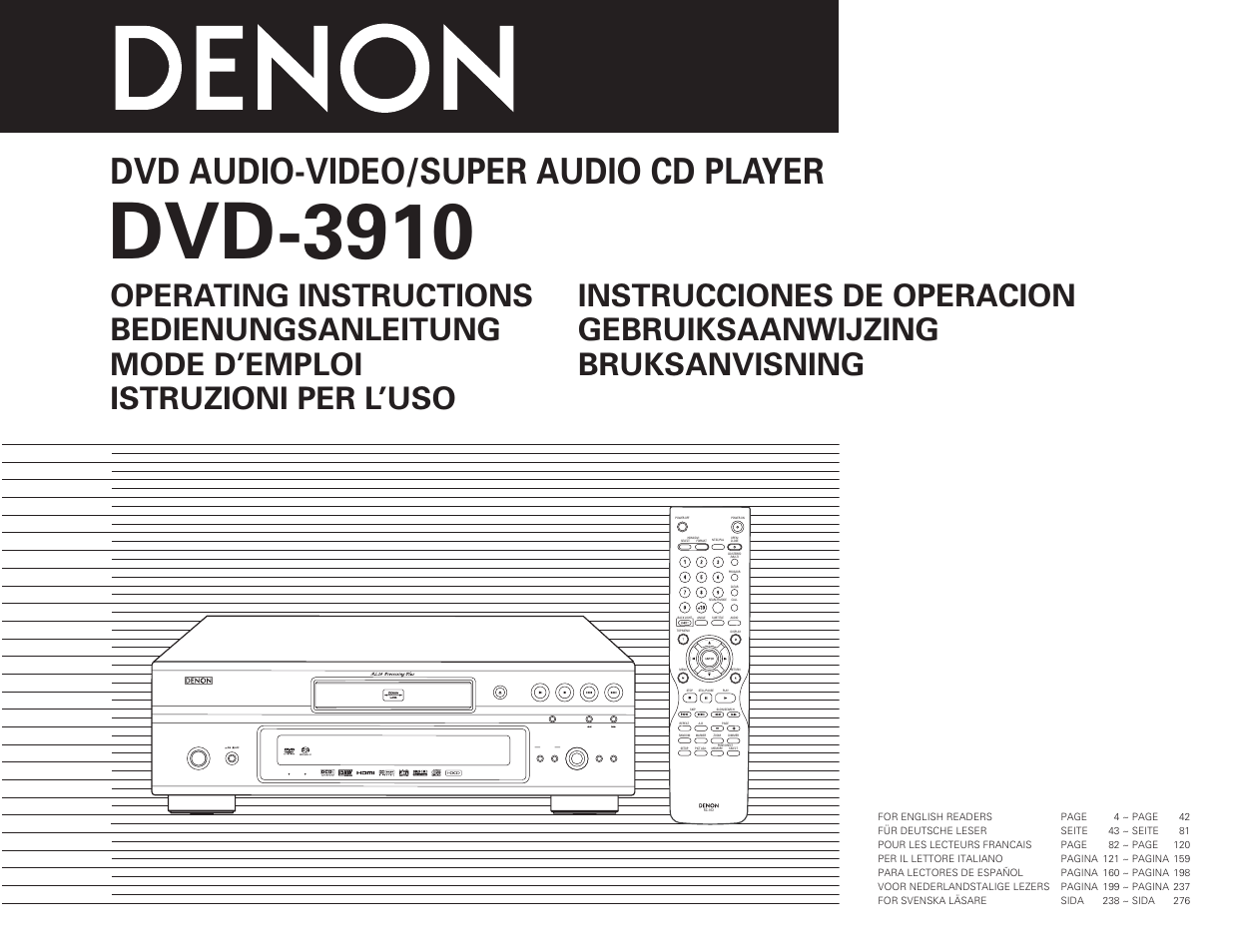 Denon DVD-3910 User Manual | 43 pages