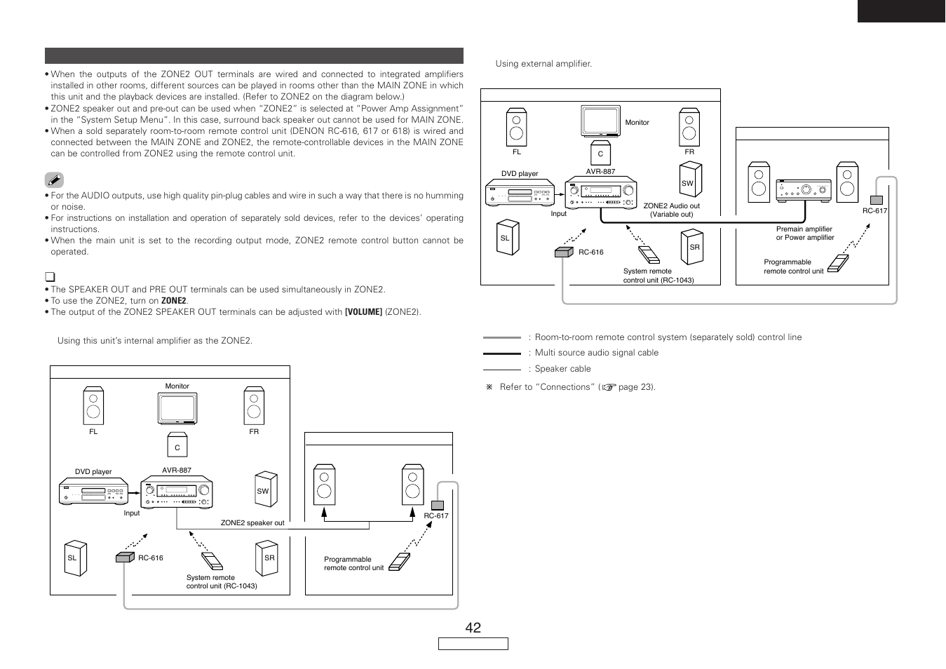 English | Denon AVR-887 User Manual | Page 45 / 82