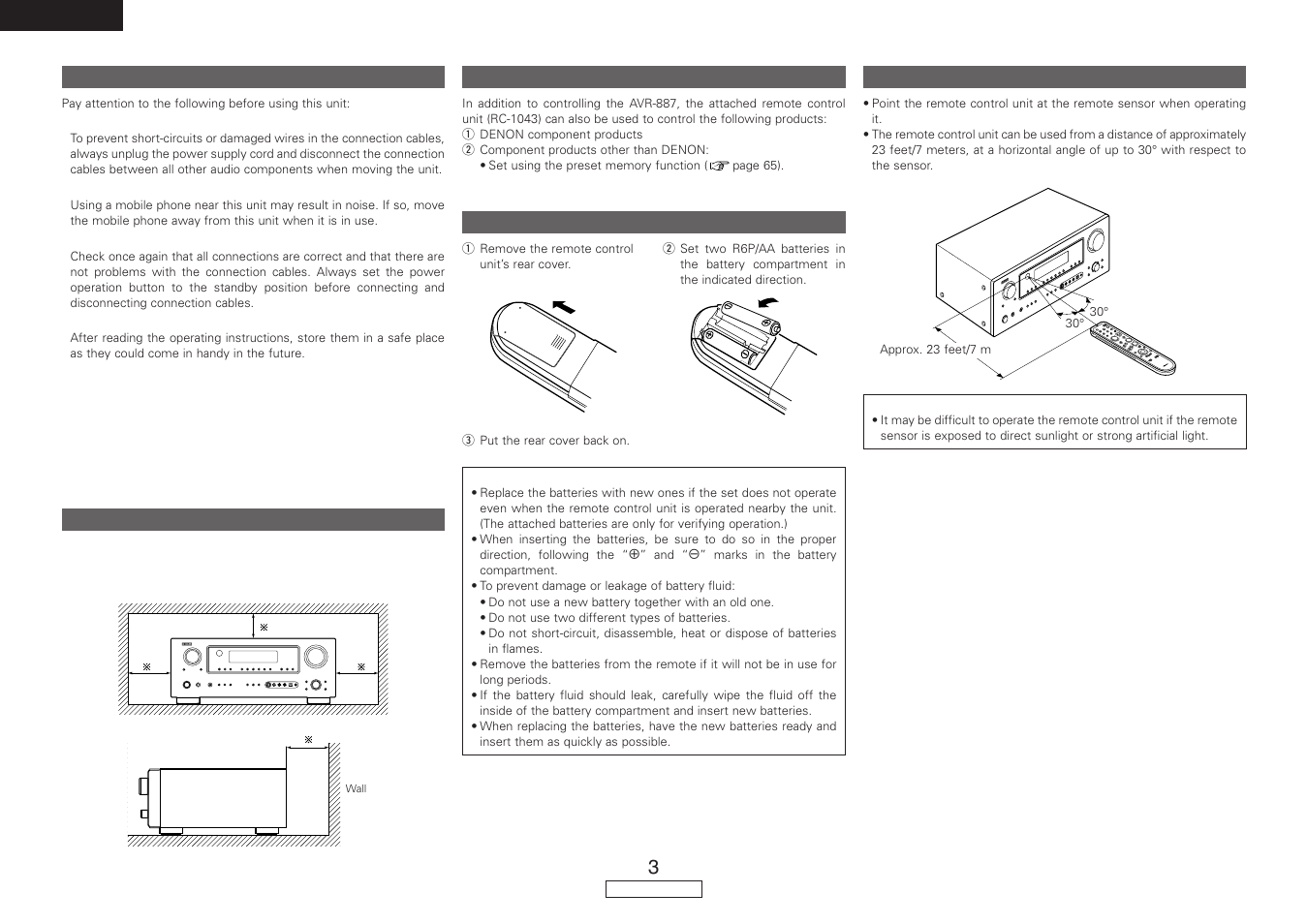 Denon AVR-887 User Manual | Page 6 / 82