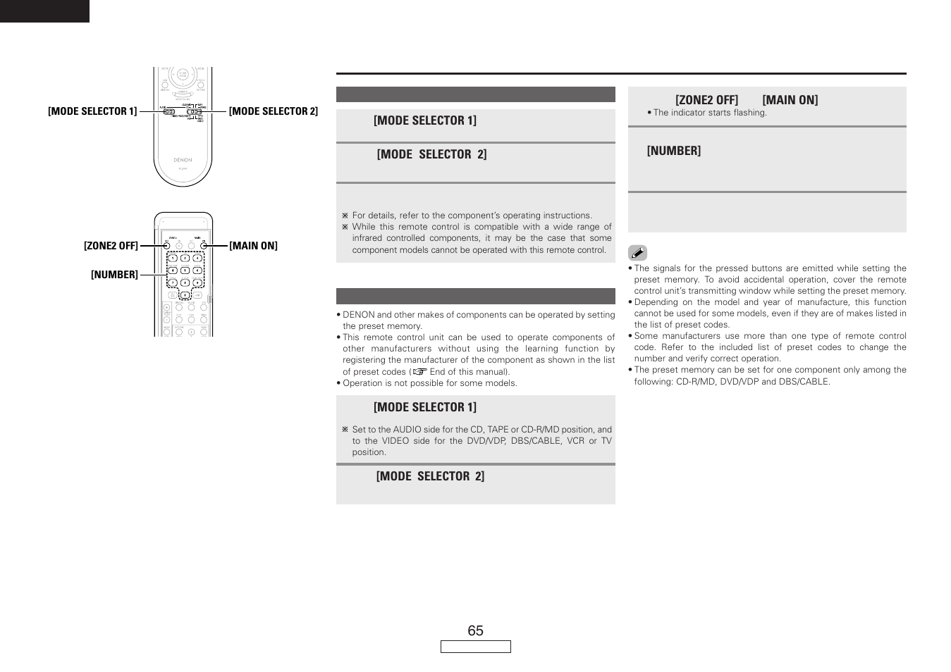 Operating the remote control unit | Denon AVR-887 User Manual | Page 68 / 82