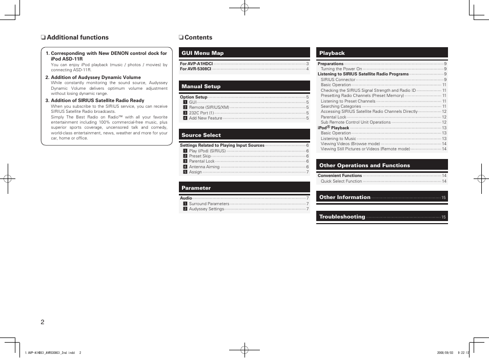 Denon AVP-A1HDCI User Manual | Page 2 / 16