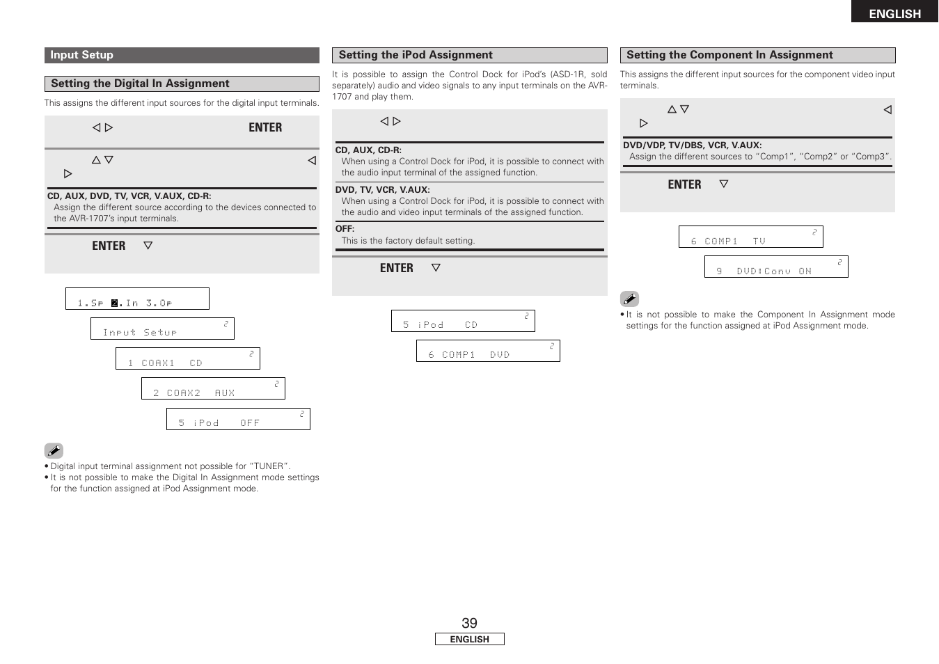 Denon AVR-1707 User Manual | Page 43 / 64