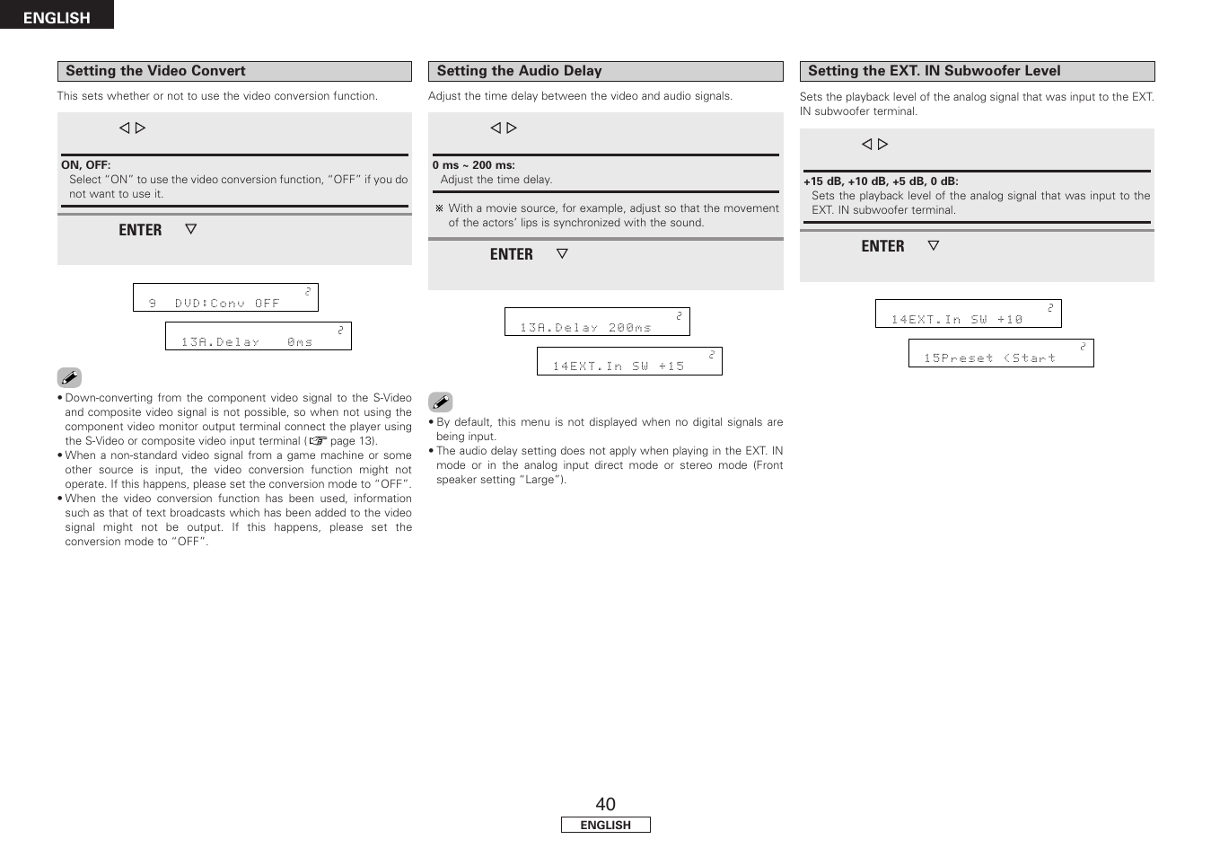 Denon AVR-1707 User Manual | Page 44 / 64