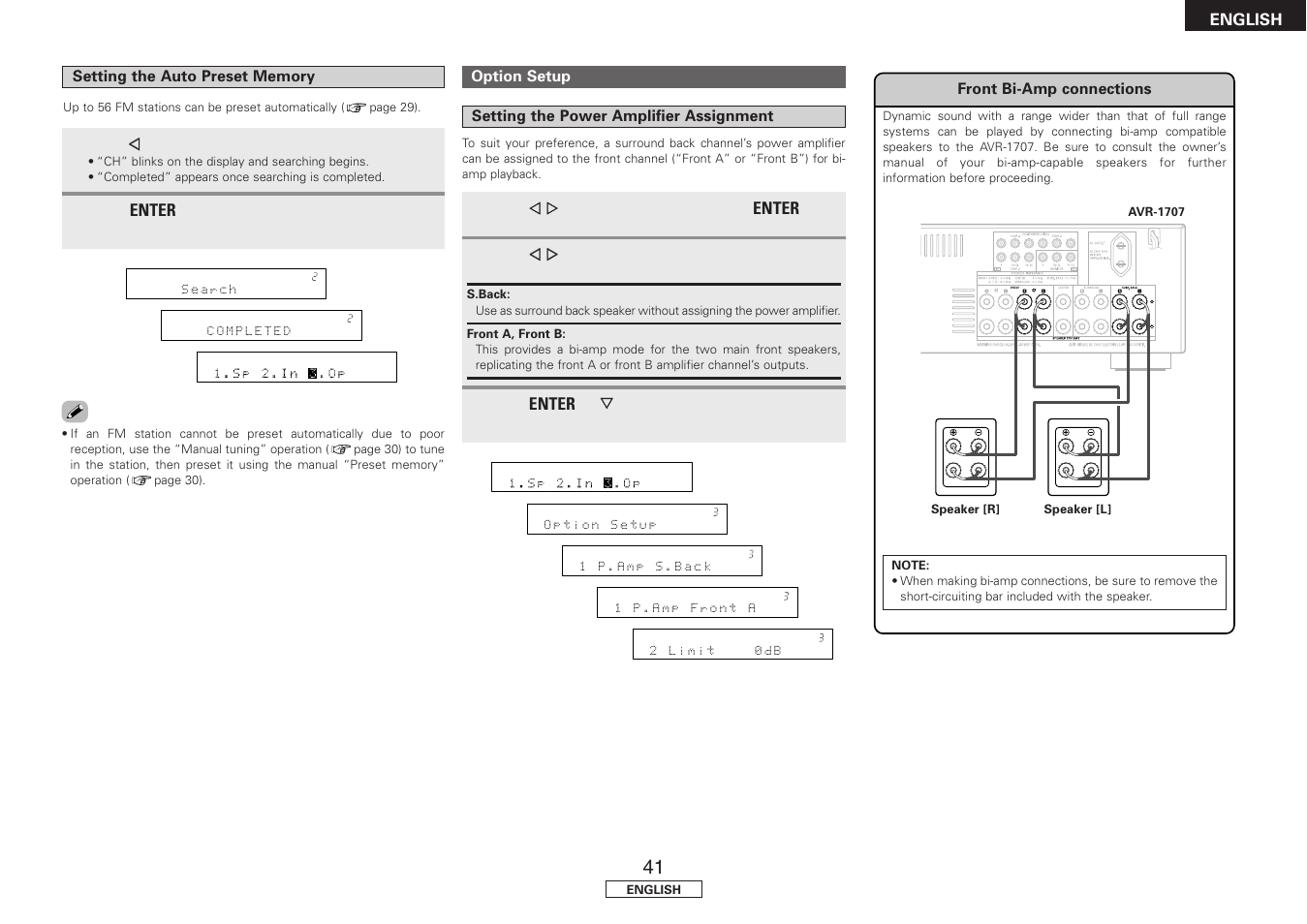 Denon AVR-1707 User Manual | Page 45 / 64