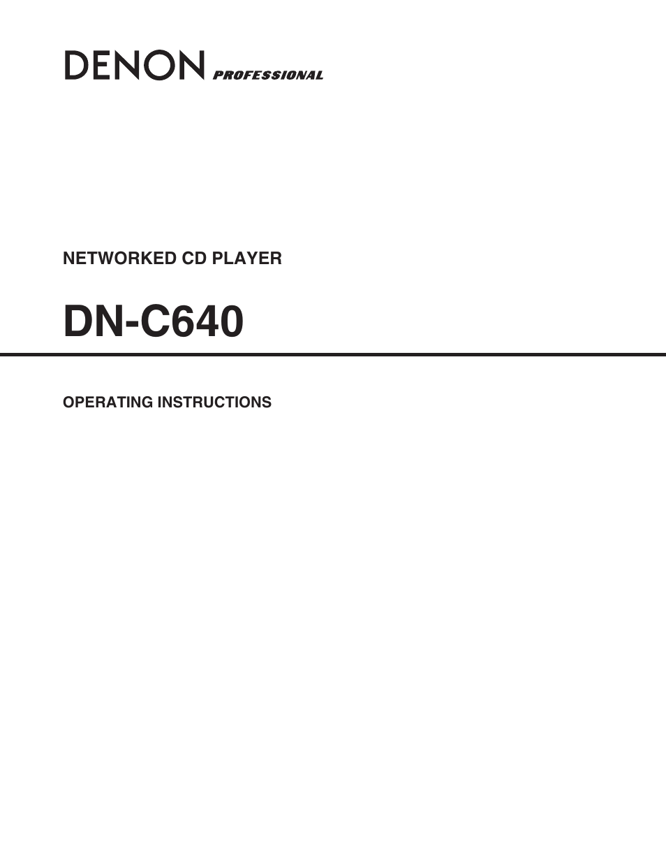 Denon DN-C640 User Manual | 54 pages