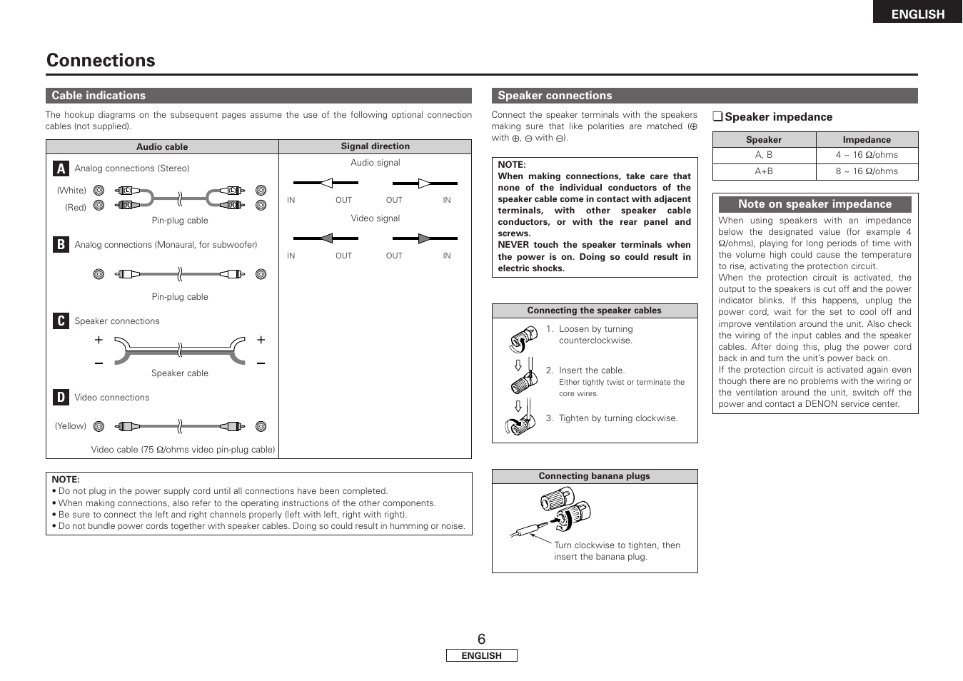 Connections | Denon DRA-397 User Manual | Page 9 / 32