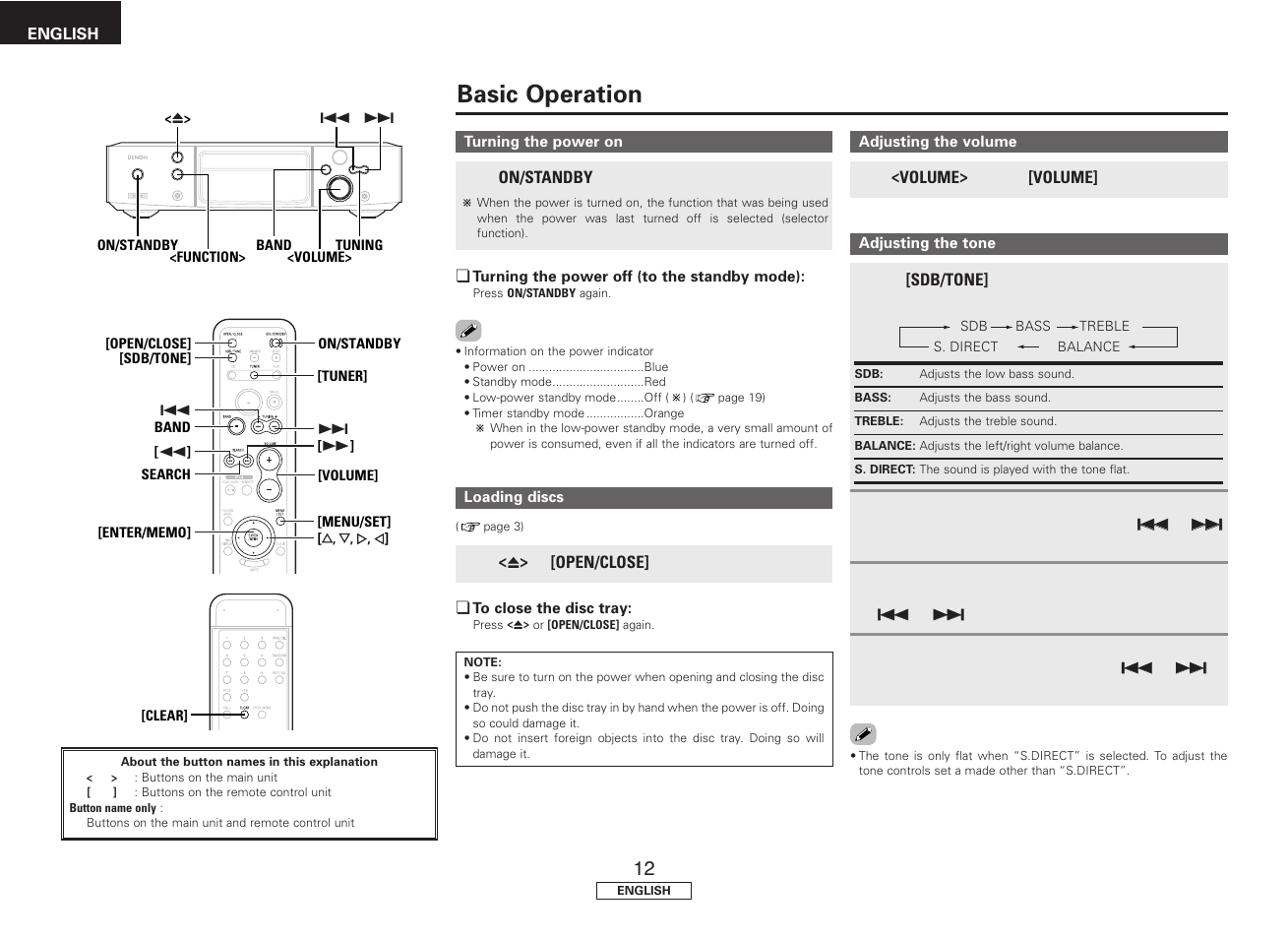 Basic operation | Denon S-81 User Manual | Page 16 / 33