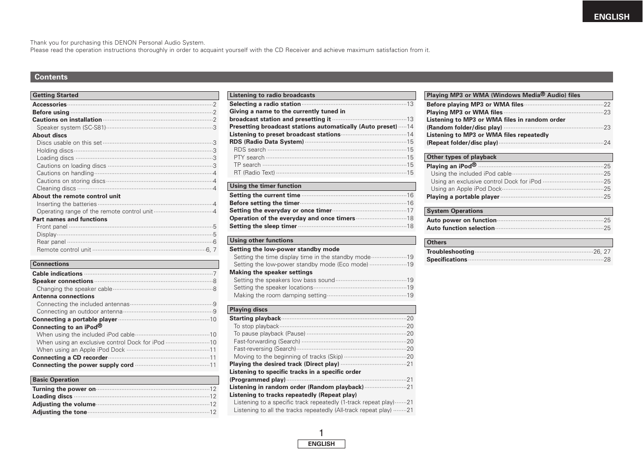 Denon S-81 User Manual | Page 5 / 33