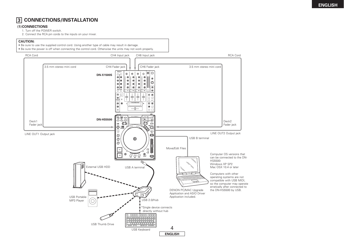 Connections/installation, 3 connections/installation | Denon DN-HS5500 User Manual | Page 9 / 41