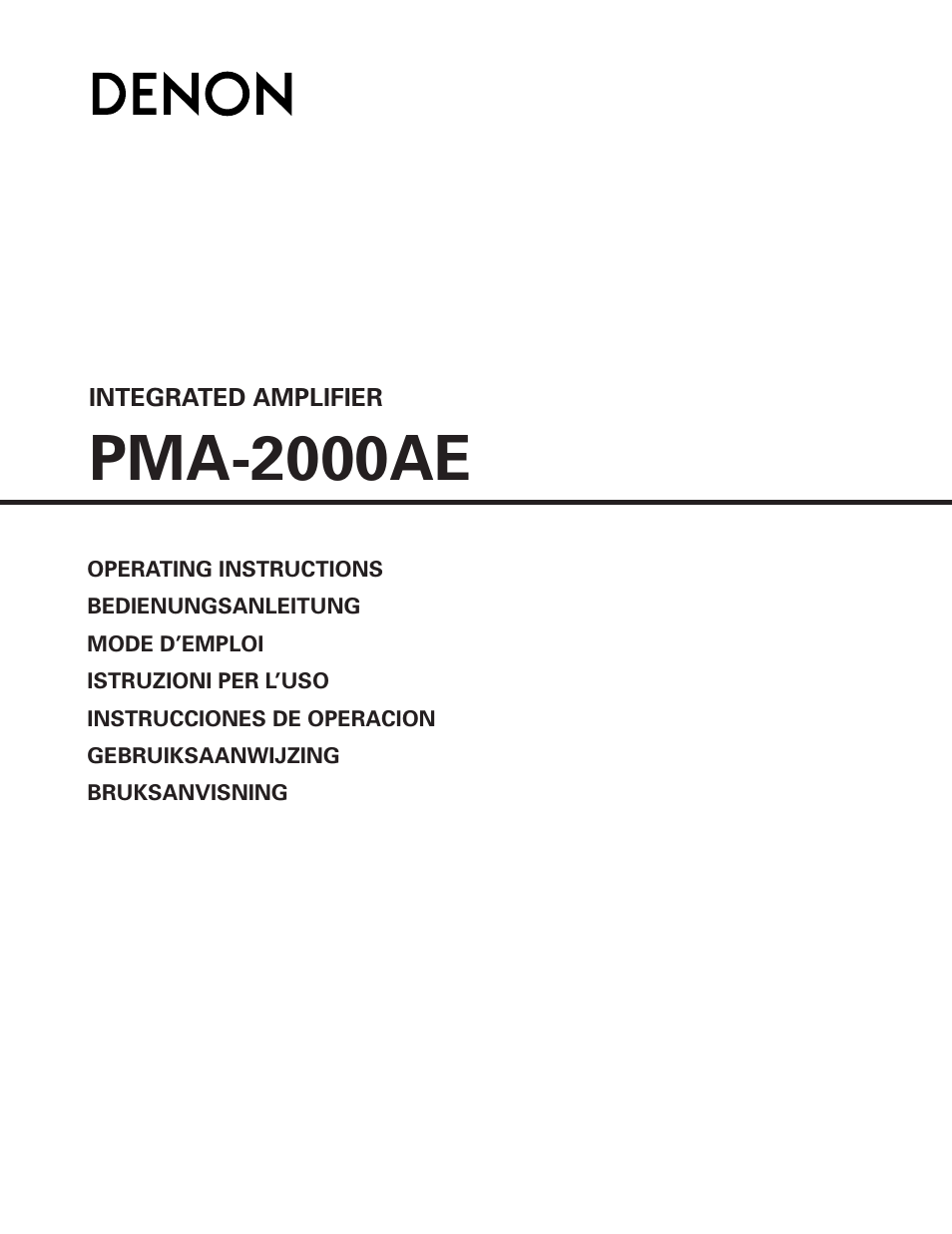 Denon PMA-2000AE User Manual | 90 pages