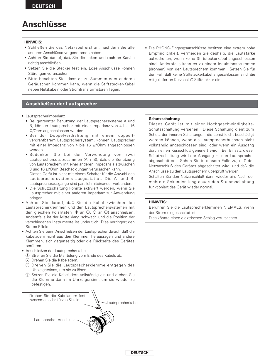 Anschlüsse | Denon PMA-2000AE User Manual | Page 24 / 90