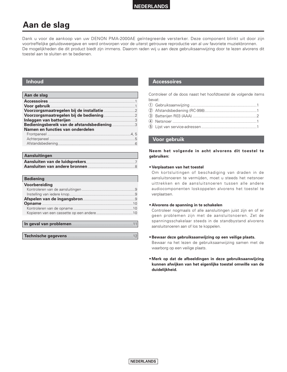 Aan de slag | Denon PMA-2000AE User Manual | Page 66 / 90