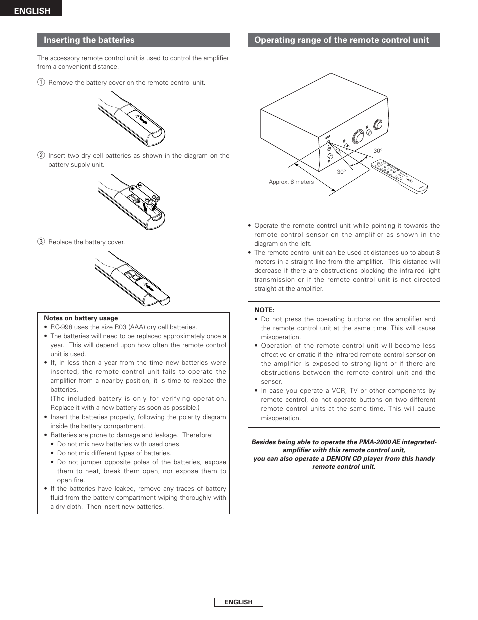 Denon PMA-2000AE User Manual | Page 8 / 90