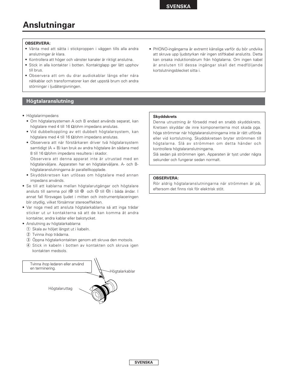 Anslutningar | Denon PMA-2000AE User Manual | Page 84 / 90