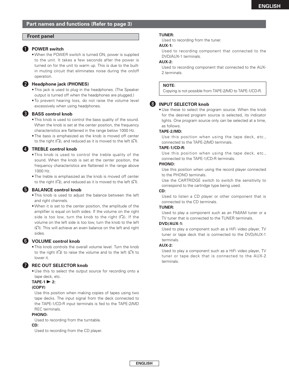 Denon PMA-2000AE User Manual | Page 9 / 90
