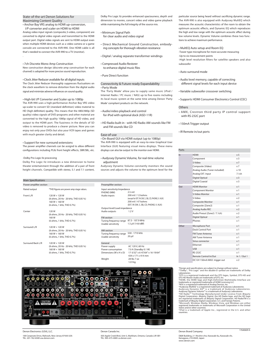 Denon AVR 990 User Manual | Page 2 / 2