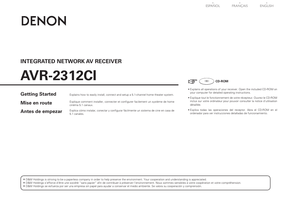 Denon AVR-2312CI User Manual | 16 pages