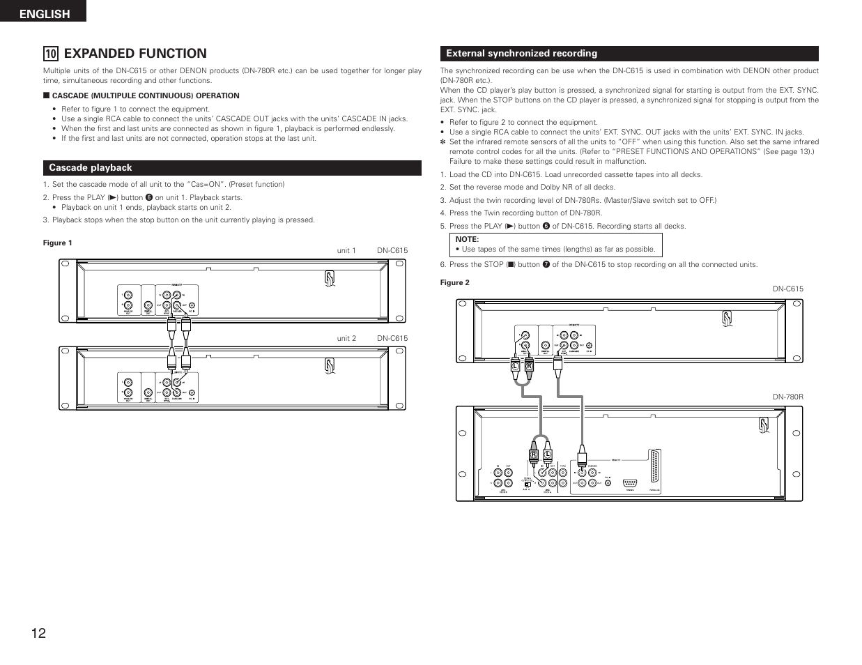 Expanded function, English | Denon DN-C615 User Manual | Page 12 / 76