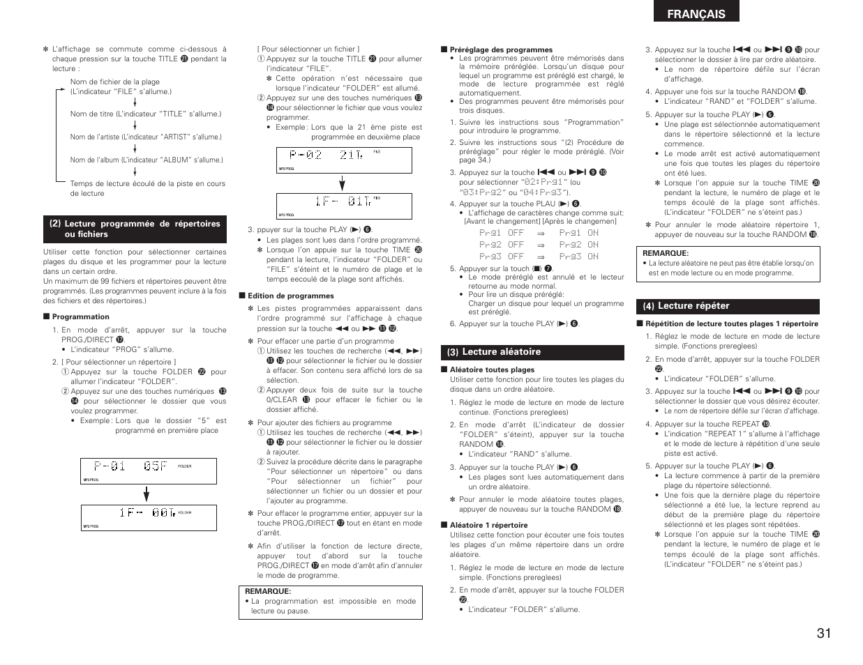 Français | Denon DN-C615 User Manual | Page 31 / 76