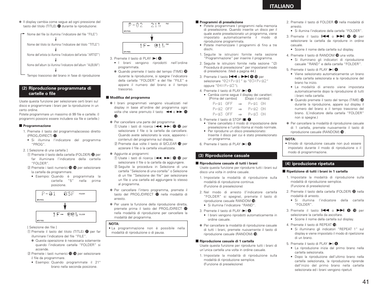 Italiano | Denon DN-C615 User Manual | Page 41 / 76