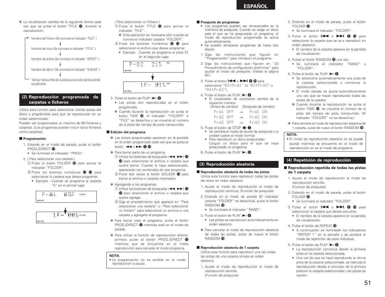 Español | Denon DN-C615 User Manual | Page 51 / 76