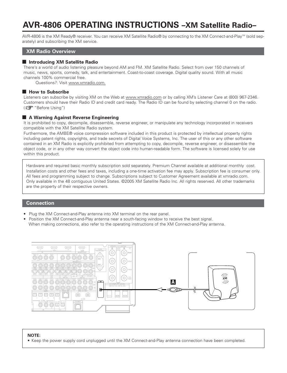 Denon AVR-4806 User Manual | 4 pages