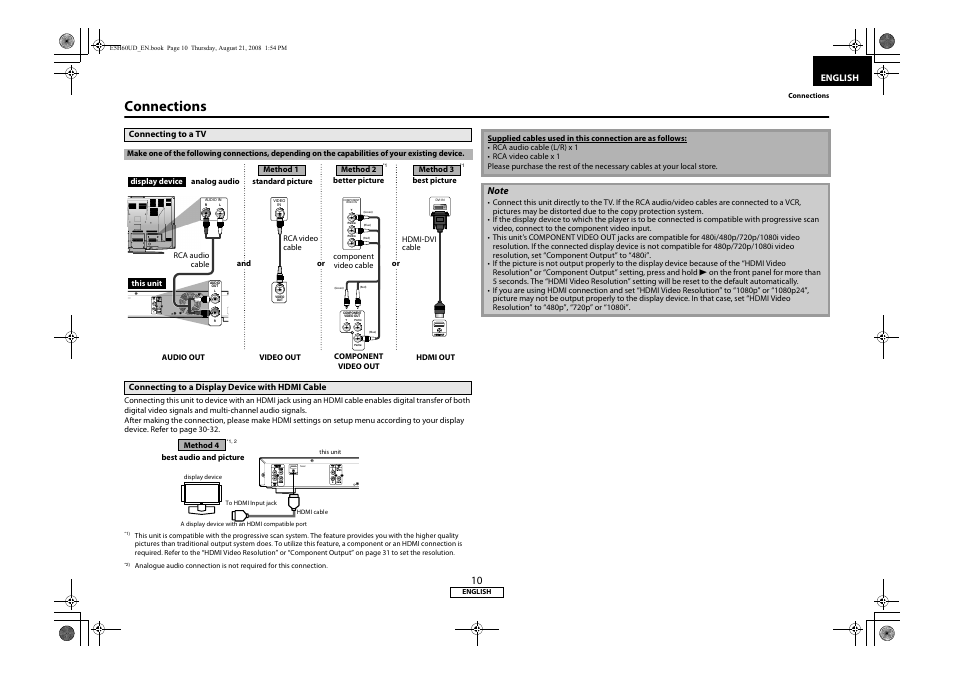 Connections | Denon DVD-1800BD User Manual | Page 14 / 45