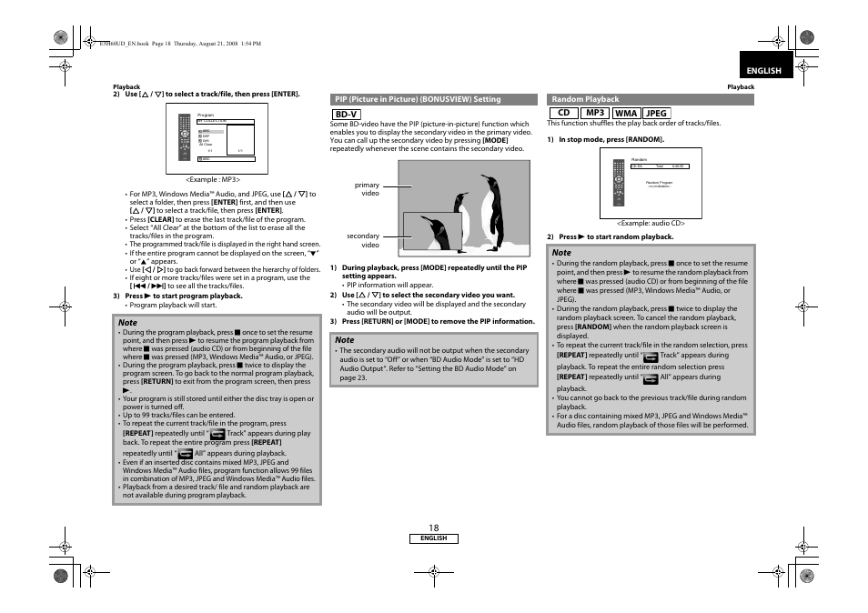 Random playback | Denon DVD-1800BD User Manual | Page 22 / 45